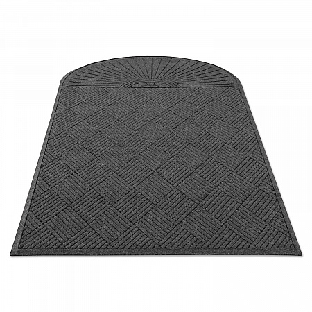 EcoGuard Diamond Floor Mats, Rectangular with Single Fan, Charcoal Gray Carpeted Surface, 96