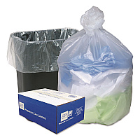Can Liners, 16 gal, 8 mic, 24" x 33", Natural, 50 Bags/Roll, 4 Rolls/Carton (WHD2431)