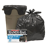 Super Value Pack Can Liners, 30 gal, 0.65 mil, 30" x 33", Black, 60/Box (HAB6FT60)