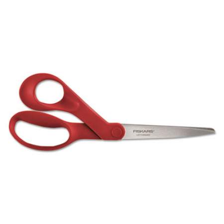 Fiskars Our Finest Left-Hand Scissors, 8" Long, 3.3" Cut Length, Red Offset Handle (1945001001)