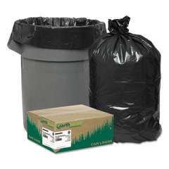 Earthsense Commercial Linear Low Density Recycled Can Liners, 33 gal, 1.25 mil, 33" x 39", Black, 100/Carton (RNW4050)