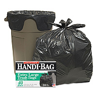 Super Value Pack Can Liners, 33 gal, 0.65 mil, 32.5" x 40", Black, 40/Box (HAB6FTL40)