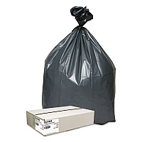 Can Liners, 33 gal, 1.35 mil, 33" x 40", Gray, 10 Bags/Roll, 5 Rolls/Carton (PLA3350)