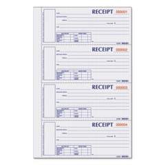 Rediform Hardcover Numbered Money Receipt Book, Three-Part Carbonless, 6.78 x 2.75, 4/Page, 200 Forms (S1657NCL)