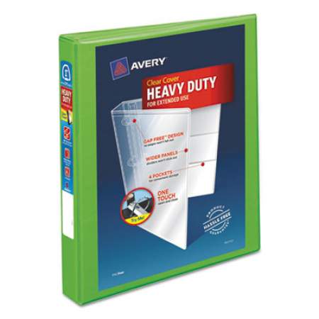 Avery Heavy-Duty View Binder with DuraHinge and One Touch EZD Rings, 3 Rings, 1" Capacity, 11 x 8.5, Chartreuse (79770)