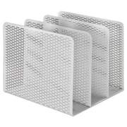 Artistic Urban Collection Punched Metal File Sorter, 3 Sections, Letter Size Files, 8" x 8" x 7.25", White (ART20009WH)