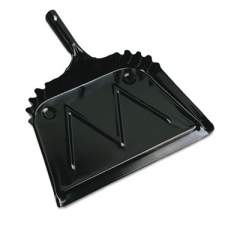 Boardwalk Metal Dust Pan, 12 x 14, 2" Handle, 20-Gauge Steel, Black, 12/Carton (04212)