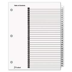 Cardinal OneStep Printable Table of Contents and Dividers, 31-Tab, 1 to 31, 11 x 8.5, White, 1 Set (60113)