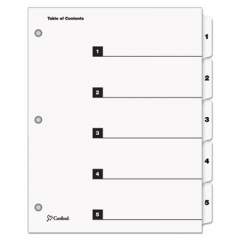 Cardinal QuickStep OneStep Printable Table of Contents and Dividers, 5-Tab, 1 to 5, 11 x 8.5, White, 24 Sets (60533)