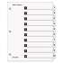 Cardinal QuickStep OneStep Printable Table of Contents and Dividers, 10-Tab, 1 to 10, 11 x 8.5, White, 24 Sets (61033)