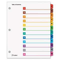 Cardinal OneStep Printable Table of Contents and Dividers, 12-Tab, 1 to 12, 11 x 8.5, White, 1 Set (61218)