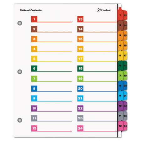 Cardinal OneStep Printable Table of Contents and Dividers - Double Column, 24-Tab, 1 to 24, 11 x 8.5, White, 1 Set (60960)