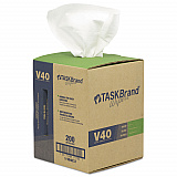 TASKBrand V40 Heavy Weight DRC Wipers, 1-Ply, 10 x 12, Unscented, White, 200/Roll (NV040CGW)