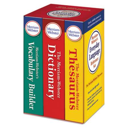 Merriam Webster Everyday Language Reference Set, Dictionary, Thesaurus, Vocabulary Builder (3328)