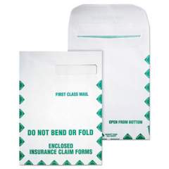 Quality Park Redi-Seal Insurance Claim Form Envelope, Cheese Blade Flap, Redi-Seal Closure, 9 x 12.5, White, 100/Box (54692)