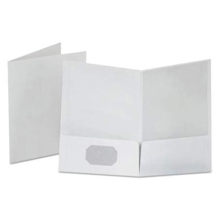 Oxford Linen Finish Twin Pocket Folders, 100-Sheet Capacity, 11 x 8.5, White, 25/Box (53404)