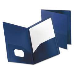 Oxford Poly Twin-Pocket Folder, 100-Sheet Capacity, 11 x 8.5, Opaque Dark Blue (57402)