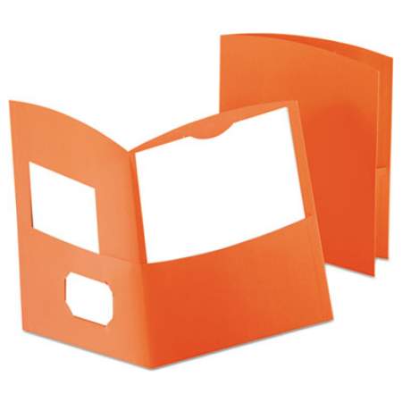 Oxford Contour Two-Pocket Recycled Paper Folder, 100-Sheet Capacity, 11 x 8.5, Orange, 25/Box (5062580)