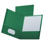 Oxford Linen Finish Twin Pocket Folders, 100-Sheet Capacity, 11 x 8.5, Hunter Green, 25/Box (53434)