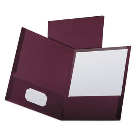 Oxford Twin-Pocket Folders with 3 Fasteners Letter 1/2" Capacity Burgundy 25/Box 
