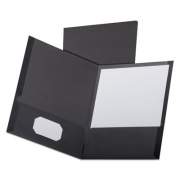 Oxford Linen Finish Twin Pocket Folders, 100-Sheet Capacity, 11 x 8.5, Black, 25/Box (53406)
