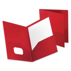Oxford Poly Twin-Pocket Folder, 100-Sheet Capacity, 11 x 8.5, Opaque Red (57411)