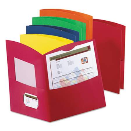 Oxford Contour Twin-Pocket Recycled Paper Folders, 100-Sheet Capacity, 11 x 8.5, Assorted Colors, 25/Box (5062500)