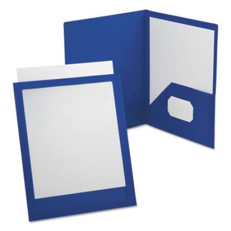 Oxford ViewFolio Polypropylene Portfolio, 100-Sheet Capacity, 11 x 8.5, Clear/Blue (57441)