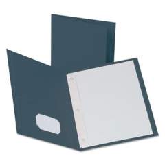 Oxford Twin-Pocket Folders with 3 Fasteners, 0.5" Capacity, 11 x 8.5, Dark Blue, 25/Box (57738)