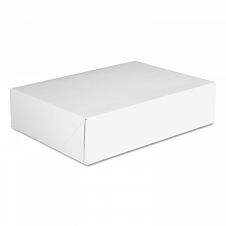 Clay-Coated Donut Boxes, 12.88 x 23 x 12.75, White, Paper, 125/Carton (1213)