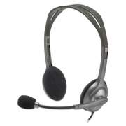 Logitech H111 Binaural Over-the-Head, Stereo Headset, Black/Silver (981000612)