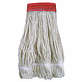 Wideband Looped-End Mop Heads, 20 oz, Natural  with Red Band, 12/Carton (5320FTBNBTCT)