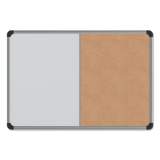 Universal Cork/Dry Erase Board, Melamine, 24 x 18, Black/Gray Aluminum/Plastic Frame (43742)