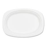 NatureHouse Compostable Sugarcane Bagasse Oval Plate, 9 x 6.5, White, 50/Pack (P009)