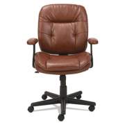 OIF Swivel/Tilt Bonded Leather Task Chair, Supports 250 lb, 16.93" to 20.67" Seat Height, Chestnut Brown Seat/Back, Black Base (ST4859)