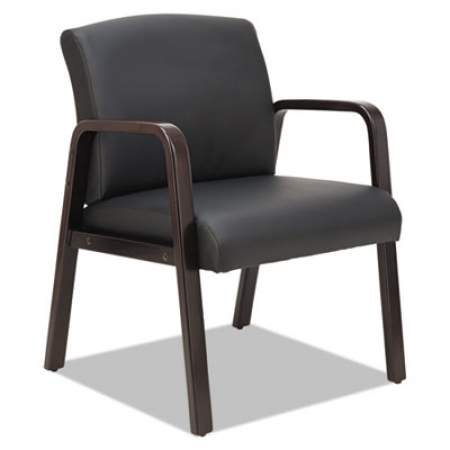 Alera Reception Lounge WL Series Guest Chair, 24.21" x 24.8" x 32.67", Black Seat/Back, Espresso Base (RL4319E)