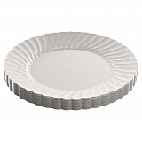 Classicware Plastic Dinnerware Plates, 9" dia, White, 12/Pack (RSCW91512WPK)