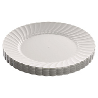 Classicware Plastic Dinnerware, Plates, 9" dia, White, 12/Bag, 15 Bags/Carton (RSCW91512W)