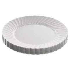 WNA Classicware Plastic Dinnerware, Plates, 9" dia, White, 12/Bag, 15 Bags/Carton (RSCW91512W)