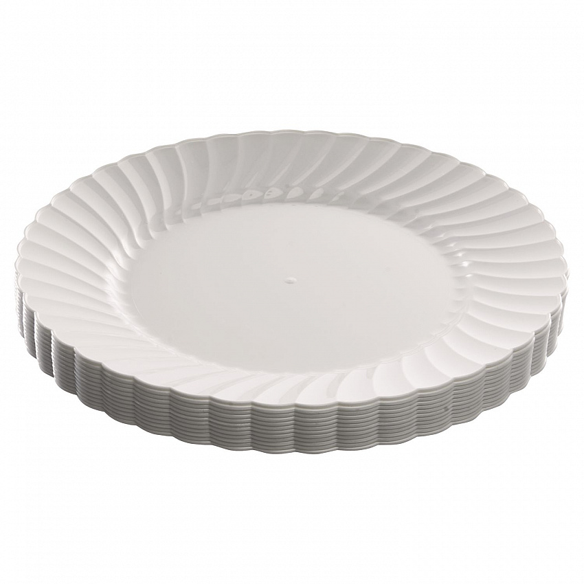 Classicware Plastic Dinnerware Plates, 9" dia, White, 12/Pack (RSCW91512WPK)