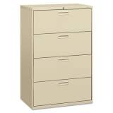 HON 500 Series Lateral File, 4 Legal/Letter-Size File Drawers, Putty, 36" x 19.25" x 53.25" (HON584LL)
