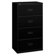 HON 400 Series Lateral File, 4 Legal/Letter-Size File Drawers, Black, 30" x 18" x 52.5" (434LP)