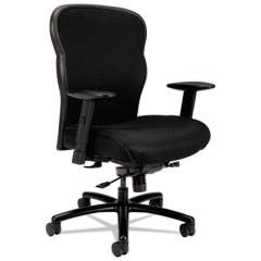 HON Wave Mesh Big and Tall Chair, Supports Up to 450 lb, 19.25" to 22.25" Seat Height, Black (VL705VM10)