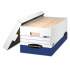 Bankers Box PRESTO Heavy-Duty Storage Boxes, Letter Files, 13" x 25.38" x 10.5", White/Blue, 12/Carton (0063101)