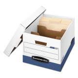 Bankers Box R-KIVE Heavy-Duty Storage Boxes with Dividers, Letter/Legal Files, 12.75" x 16.5" x 10.38", White/Blue, 12/Carton (0083601)