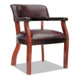 Alera Traditional Series Guest Arm Chair, 23.22" x 24.4" x 29.52", Oxblood Burgundy Seat/Back, Mahogany Base (TD4336)