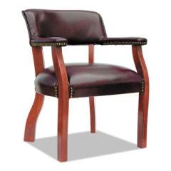 Alera Traditional Series Guest Arm Chair, 23.22" x 24.4" x 29.52", Oxblood Burgundy Seat/Back, Mahogany Base (TD4336)