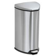 Safco Step-On Waste Receptacle, Triangular, Stainless Steel, 7 gal, Chrome/Black (9686SS)