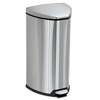 Step-On Receptacle, 7 gal, Stainless Steel, Chrome/Black (9686SS)