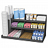 Extra Large Coffee Condiment and Accessory Organizer, 14 Compartments, 24 x 11.8 x 12.5, Black (COMORG02BLK)